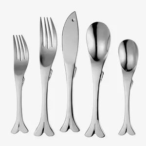 Stainless Steel Metal Cutlery Set Anti Scratch Durable Dining Tableware Collection For Daily Use - Product Image 1