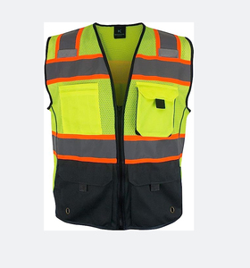 Custom Clothing Wholesale Reflective Workwear Safety Vest <b>Construction</b> with Pockets for Men - Product Image 6