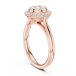 Anillo de Diamante Cultivado en Laboratorio con Corte Redondo, Estilo Moderno, Grado EF VVS, Oro Sólido Rosa de 10K/14K/18K, Anillos de Boda, Joyería Fina para Regalo - Product Image 3
