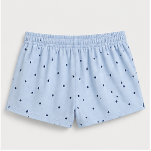 Shorts de détente pour femmes, coupe droite décontractée, à pois bleu glace, avec cordon de serrage, en jersey modal classique WPSHORT-0032 - Product Image 2