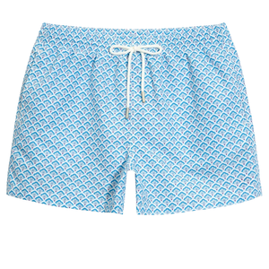Shorts de bain imprimés modernes pour hommes 100 % polyester tissé séchage rapide taille élastique cordon de serrage décontracté été sports de plein air - Product Image 4