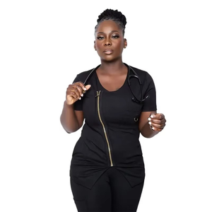Uniformes Médicos Premium con Cierre para Mujer, Personalizables, para Enfermeras de Hospital, Top con Cierre, Pantalones Jogger, Ropa de Trabajo para Doctores y Enfermeras - Product Image 5