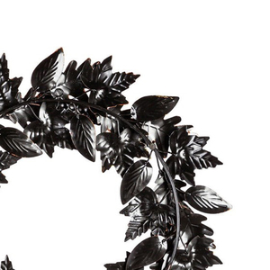 Metallic <b>Autumn</b> <b>Wreath</b> Detailed With Layered Copper Oak Leaves, Shimmering Gold Foliage, Silver Accents And Berry Clusters - Product Image 6