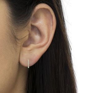 Orecchini a Cerchio in Oro Bicolore 10KT con Diamanti 1/2 Carati, Colore J-K, Purezza I2-I3 - Product Image 5