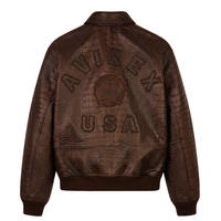 Nouvelle veste en cuir Avirex marron effet croco pour homme, respirante, style bomber, style streetwear, veste en cuir Avirex haut de gamme