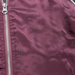 Chaqueta Bomber Varsity de Satén Morado para Invierno, Talla Grande, con Cierre Frontal de Cremallera, Mangas Raglán, Transpirable, para Exteriores - Product Image 6