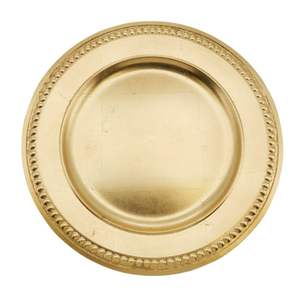 Assiette de présentation en métal bronze mat de 12,5 po avec bord perlé, sous-assiette décorative pour mariage, décoration d'événements, mise en scène de table industrielle - Product Image 4