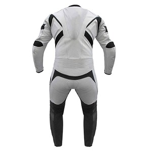 Traje de Motocicleta de Cuero para Hombre, Manga Larga, Color Blanco y Negro, Transpirable, para Carreras, Protección para Todas las Estaciones, 100% para Hombre - Product Image 3