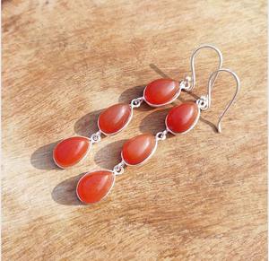 Pendientes de Aro Hechos a Mano con Piedras Preciosas Naturales para Mujer, Disponibles en Cantidad al por Mayor - Product Image 2