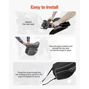 Borsa Laterale per Moto di Grande Capacità 30 L (15 L X 2) con Copertura Impermeabile e Cinghie, Compatibile con MOS - Product Image 4