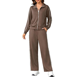 Chándal Degradado Ombre para Mujer, Mezcla de Algodón y Spandex, Diseño con Degradado de Color, Chaqueta con Cuello Alto y Cierre Completo - Product Image 2