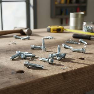 สกรูหัวหกเหลี่ยมเจาะเองได้ เกรด 8 เหล็กกล้าคาร์บอน ชุบสังกะสี/ชุบกัลวาไนซ์/ฟอสเฟต  ขนาดนิ้ว/เมตริก  สำหรับงานยึดติดหลังคา โครงสร้าง  OEM - Product Image 1