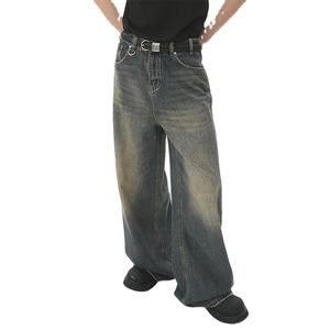 Custom <b>Baggy</b> <b>Jeans</b> Men Distressed Dark Washed Cotton Denim <b>Jeans</b> Vintage Fashion <b>Jeans</b> Pants <b>for</b> Men 2026 - Product Image 3