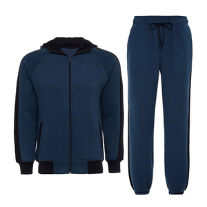 Ensemble de survêtement sportif décontracté d'hiver à capuche, design haut de gamme et tendance, personnalisable, avec sweat-shirt à cordon et pantalon de jogging, 100% coton - Product Image 1
