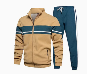 Men's Sweat Suit 2 Piece Outfit Casual Contrast Sports Jogging Tracksuits Set - Product Image 1