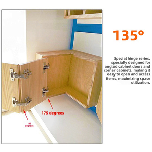 <span class=keywords><strong>บานพับ</strong></span>สปริงเหล็กชุบนิกเกิลแบบเย็นรีดสองขั้นตอน 135 องศา สำหรับ<span class=keywords><strong>ตู้</strong></span>สองบาน <span class=keywords><strong>ตู้</strong></span>มุมสไตล์จีนใหม่ - Product Image 5