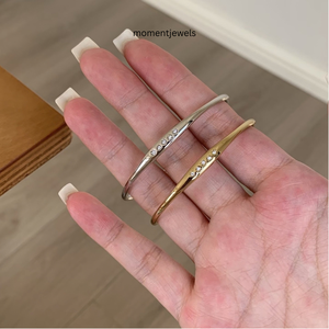 Brazalete de Plata de Ley 925 con Eslabones Ovalados, Chapado en Oro, con Circonitas, Joyería Minimalista para Mujer - Product Image 6