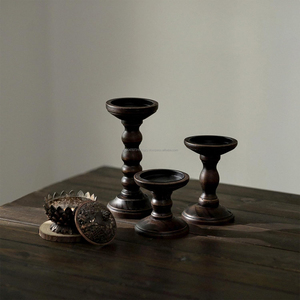 Porte-bougie en bois fait main de qualité supérieure, design unique pour la maison, le bureau, la décoration de Noël, couleur/taille personnalisée, indien - Product Image 2