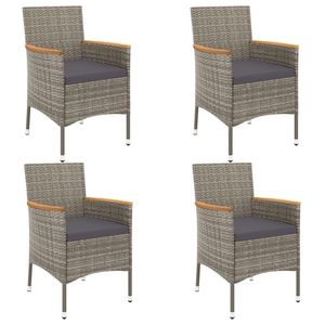Ensemble de 4 ensembles de salle à manger de jardin gris pour patio - Product Image 3