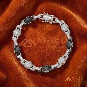 925 Silver Moissanite Link Bracelet <b>Iced</b> <b>Out</b> Luxury Diamond Look Fine <b>Chain</b> Bracelet Jewelry Gift Trend - Product Image 2