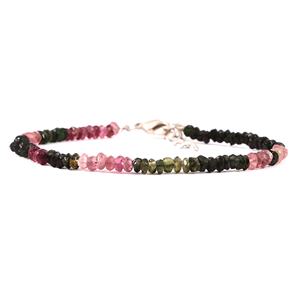 Pulsera múltiple de turmalina con cuentas de turmalina, pulsera ajustable con forma de Rondelle, Cuentas pequeñas de 3mm, regalo de joyería natural - Product Image 2