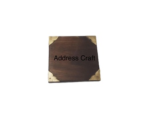 Posavasos de madera para taza de té al mejor precio de estilo americano con incrustaciones de alambre de latón para vajilla hogar Hotel restaurante eventos bodas usadas - Product Image 2