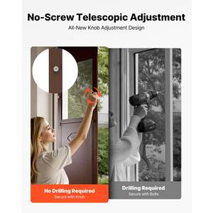 Porte pour chien en alliage d'aluminium à hauteur réglable, 75 7/8-80 11/16, porte coulissante en verre pour animaux de compagnie, charnières rotatives, conception de verrouillage, 13 5/8 X 23 - Product Image 4