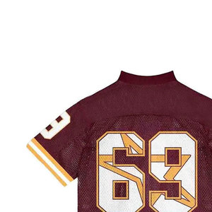 เสื้อฟุตบอลตาข่ายสีน้ำตาลแดง คอวี แขนสั้น ระบายอากาศได้ดี พิมพ์ลายทอล์คทวิลล์ หมายเลขทีม 69 เสื้อกีฬาผู้ใหญ่ชาย - Product Image 4