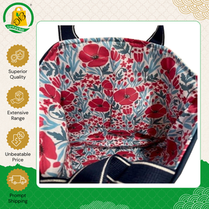 Beautiful Design Azo-Free Pattern Casual Zipper Closure Shoulder Carry Bag Dual Handle Eco-Friendly Cotton <b>Canvas</b> <b>Tote</b> Handbag - Product Image 4