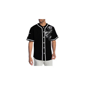Maillot de baseball pour homme, col en V, imprimé, personnalisable avec le nom de l'équipe, boutons, manches courtes, respirant, séchage rapide, polyester/coton - Product Image 4
