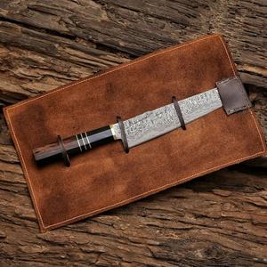 Couteau de Chef en Acier Damas de 13 Pouces Fait Main par Ahmad Fabric, avec Étui en Cuir, Qualité Industrielle, Personnalisation OEM Prise en Charge - Product Image 6