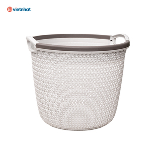 Panier de rangement de style tissé Hokori 5132 – Organisateur en plastique durable avec aspect tissé et poignées faciles à saisir - Product Image 1