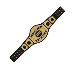 NOVERA INDUSTRIES Custom Boxing Championship Award Belt Black Gold Metal <b>Plate</b> Personalized <b>Name</b> Title Leather Strap Comfortable - Product Image 3