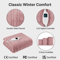 Plaid électrique en flanelle polaire double face 50*60 pouces, 110V, chauffage rapide, protection contre la surchauffe, lavable en machine