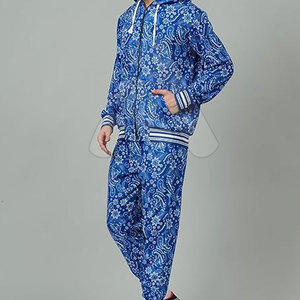 ชุดเซ็ตแทรคสูทผู้ชาย 2 ชิ้น เสื้อฮู้ดดี้ผ้าฝ้ายฟอกสีสไตล์วินเทอร์ และกางเกงจ็อกเกอร์ สตรีทแวร์ สปอร์ตแวร์ คุณภาพสูง พิมพ์โลโก้ตามสั่ง - Product Image 2