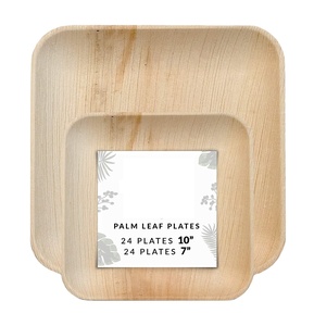 Plateau de feuille de palmier biodégradable écologique, assiettes en bois de feuille de palmier rectangulaires, ensemble jetable d'assiette de feuille de palmier areca de forme personnalisée - Product Image 5