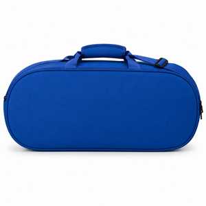 Sac de voyage en toile bleu et blanc avec logo personnalisé, fermeture à glissière, compartiment imperméable pour chaussures, grande capacité, sac de sport - Product Image 2
