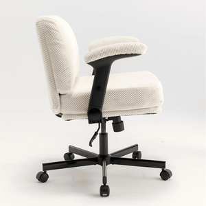Sedia da Ufficio Girevole con Braccioli Ribaltabili, Seduta Larga in Tessuto Confortevole, Cuscino Spesso in Materiale PU - Product Image 4