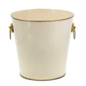 Magnifique poubelle en métal avec revêtement crème, offrant une durabilité exceptionnelle et une longue durée de vie, idéale pour la gestion des déchets quotidiens dans les foyers. - Product Image 3