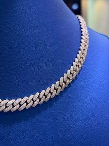 925 Silver Lab Grown Diamond Cuban Link Chain Rose Gold Finish Fully Iced Mens Luxury <b>Statement</b> <b>Necklace</b> - Product Image 6