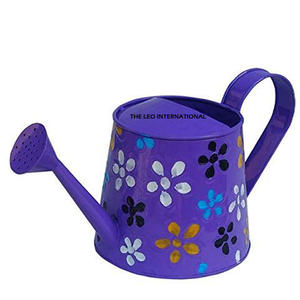 Arrosoir à bec long et étroit, galvanisé, pour plantes d'intérieur et d'extérieur, couleur blanche, en fer, avec poignée en bois - Product Image 4