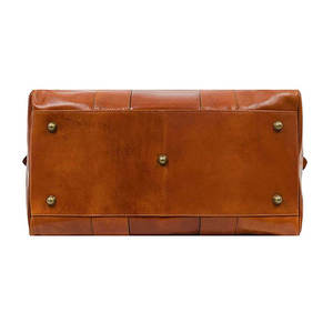 Brown <b>Leather</b> <b>Duffle</b> <b>Bag</b> Foldable Travel Weekender Carry <b>Bag</b> for <b>Men</b> No Printing - Product Image 1
