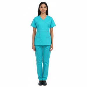 OEM Custom Service Hot Sale Woven <b>Polyester</b>/<b>Rayon</b> Seamless Fusing Medical Scrubs Uniforms Unisex Nurse Uniform Sets V-Neck - Product Image 5