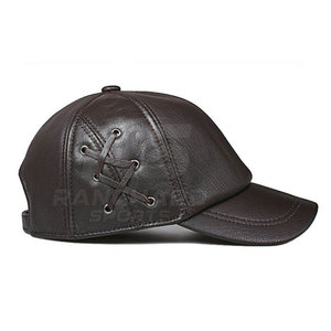 Chapeaux en cuir pour hommes, respirants, doux, style baseball, décontractés, haute qualité, pour sports de plein air, mode, logo personnalisé, fournisseur OEM en gros - Product Image 4