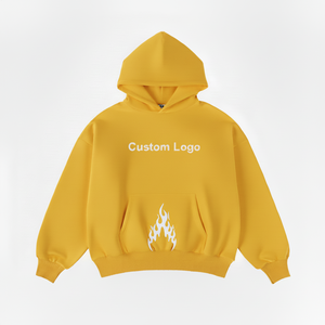 เสื้อฮู้ดดี้ผู้ชายไซส์ใหญ่ สไตล์สตรีทแวร์ ไม่มีเชือกผูก ไหล่ตก ทรงโอเวอร์ไซส์ ผ้าหนา รับสกรีนโลโก้ เสื้อฮู้ดดี้เปล่า คุณภาพสูง - Product Image 2
