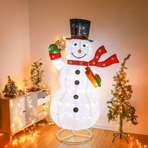 200-Light 6ft Retractable Snowman Garden Decoration 10% Flash Bubble 30v 3.6w Hand Inflatable Outdoor Holiday Yard Decorations - Product Image 1