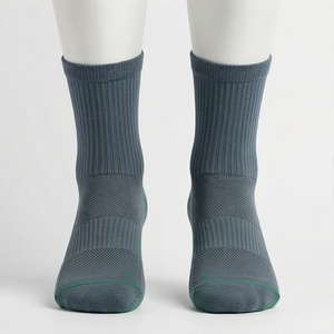 Crew <b>Socks</b> Solid Gray Breathable Polyester Spandex <b>Running</b> Athletic Sports <b>Socks</b> for Adults Summer Standard Thickness - Product Image 1