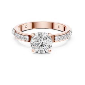 Luxury Round Cut Moissanite Diamond Engagement Ring Solitaire With Accents Wedding Bridal Ring Anniversary Gift For <b>Wife</b> - Product Image 6