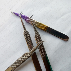Professional Gradient Eyelash Tweezers Pointed Tip Russian Volume Fiber <b>Tools</b> Custom Color Private Label - Product Image 4