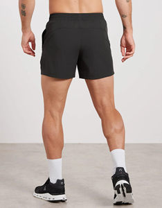 Shorts de sport noirs pour hommes, séchage rapide, taille élastique, longueur mi-cuisse, pour la gym, le fitness et l'entraînement - Product Image 2